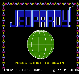 Jeopardy title screen for NES